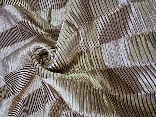 Tissu plissé doré FF38 au mètre en grande largeur 111 cm