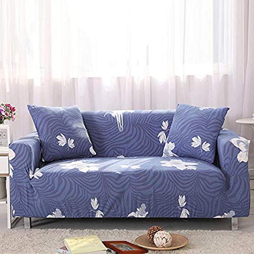 Housse de canapé élasthanne extensible 4 places à motif floral universel