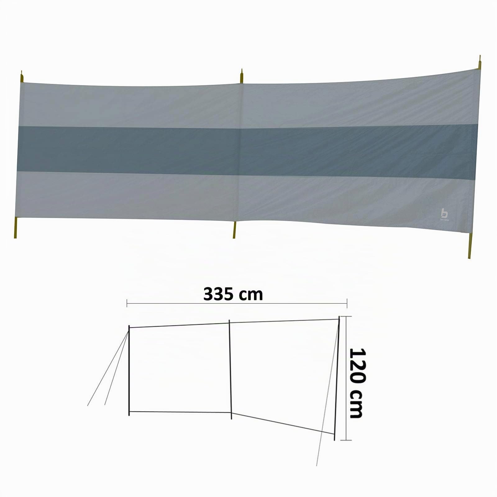 Bo-camp - Paravent - Popular - 2 compartiments - 3,35 x 1,2 mètres, Gris/Anthracite