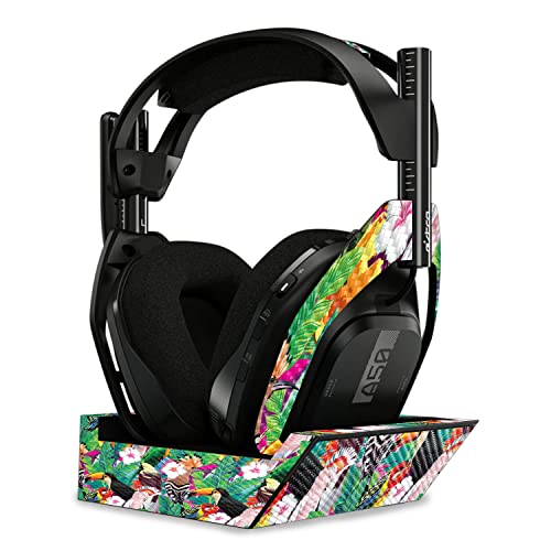 Image of MightySkins Carbon Fiber Skin Compatible with Astro A50 Wireless Headphones + Base Station (Gen 4) - Tropical Paradise | Protective, Durable Textured Carbon Fiber Finish | Easy to Apply