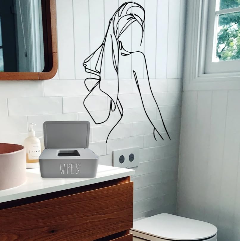 Miniatura 5 de Moorfowl Dispensador de toallitas para bebé, decoración de baño, 7.28 pulgadas de largo x 4.80 pulgadas de ancho x 2.75 pulgadas de alto, contenedor