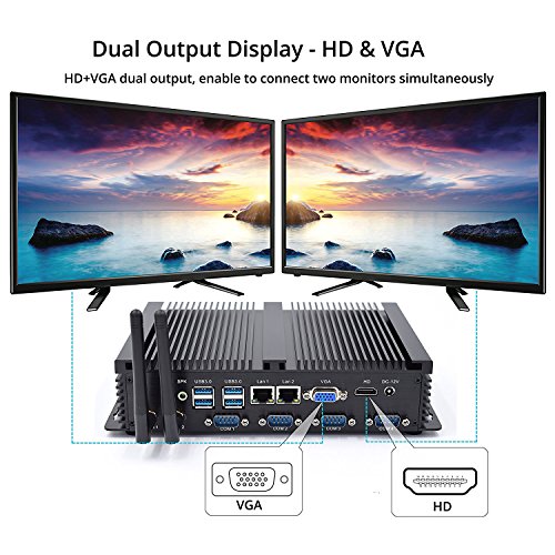 Image of Powerful Mini PC, i5 CPU Office Computer, 4GB RAM, 128GB SSD, 4xCOM RS232, 2xNICs, HD, VGA, Metal Case