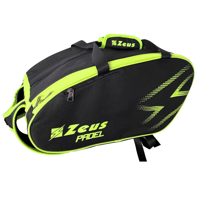 Padel Bag Zeus negra y amarilla: bolsa para raquetas personalizable PS 15821