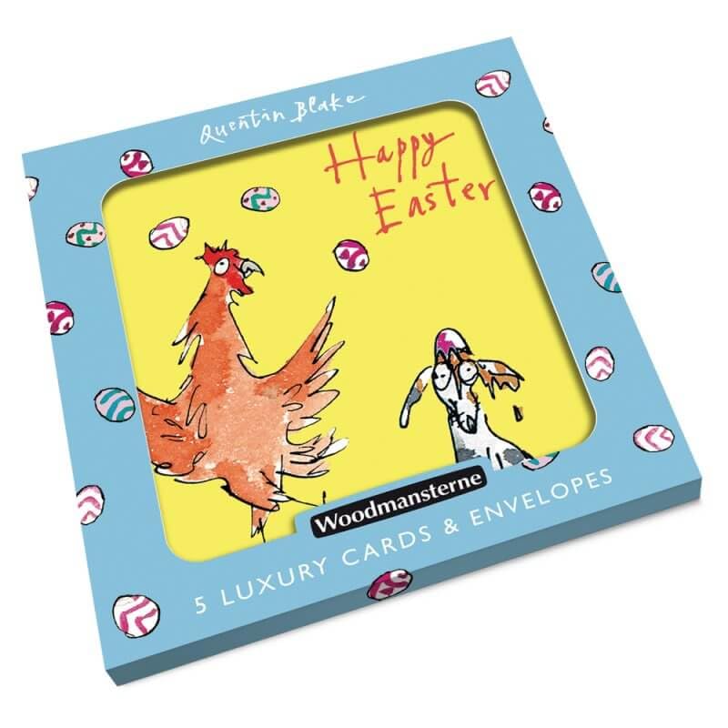 Quentin Blake Easter Cards Chicken Eggs – Pack of 5 Illustrated Cards One Design