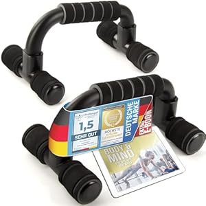Body & Mind® Push-Up Liegestütz-Griffe; Kompakte Trainings-Griffe Fitness-Rack für Ganzkörper-Training & Effektive Liegestützen; Krafttraining