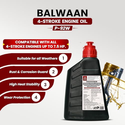 Image of Balwaan Krishi Premium 4-Stroke Engine Oil, 650ml | High Heat Stability | Rust Guard | All Weather Protection & Best for all 4-stroke engines up to 7.5 HP | P-92W