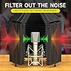 XTUGA Recording Microphone Isolation Shield with Pop Filter,High Density Absorbent Foam to Filter Vocal,Top Enclosed Foldable Soundproof Cover for Condenser Microphone Recording Equipment #4