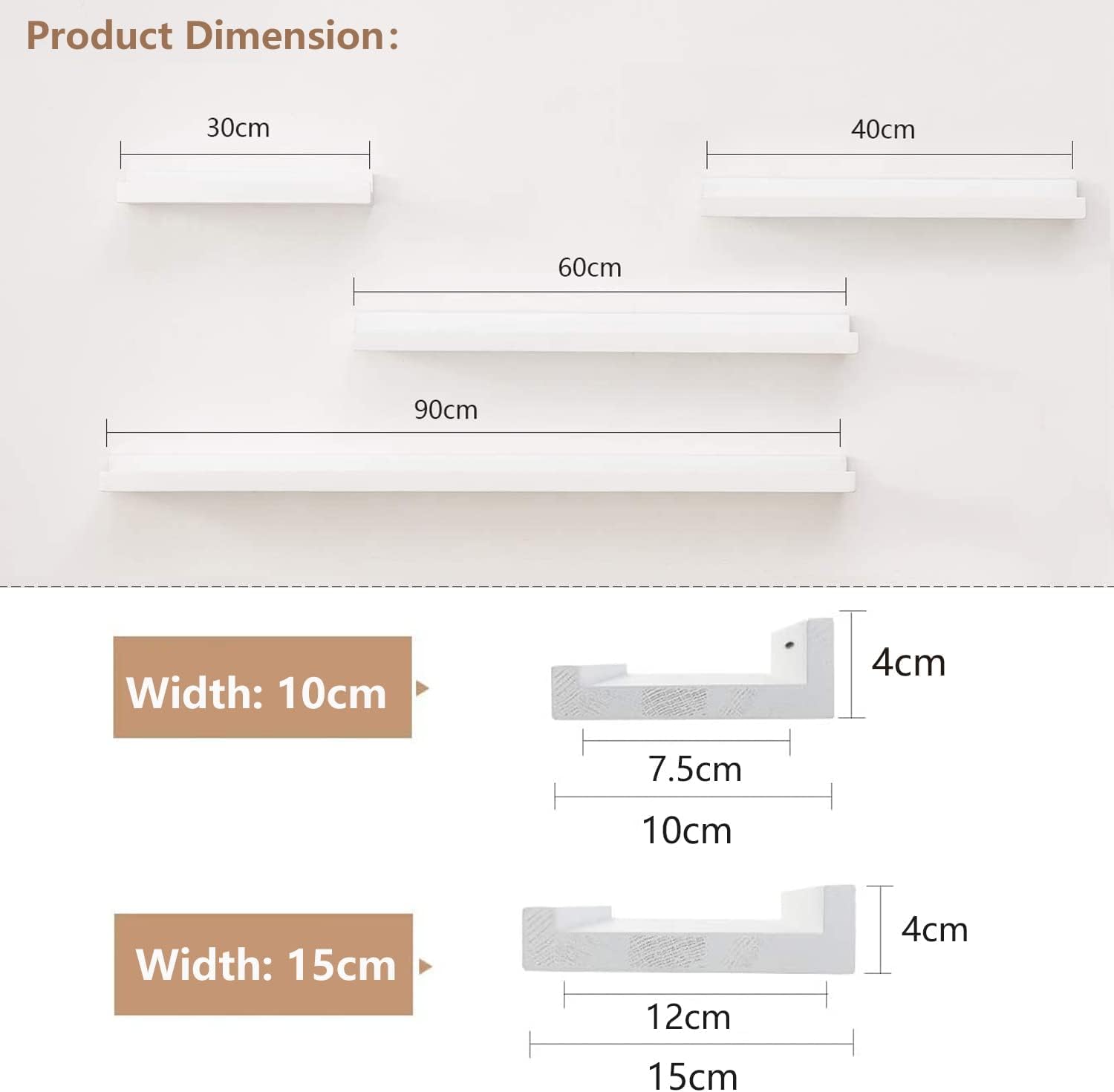 Gieanoo Floating Shelf White - Image 3