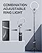 Foldable Ring Light with Tripod, 4000mAh Battery, Operated Cordless, Scalable 10 