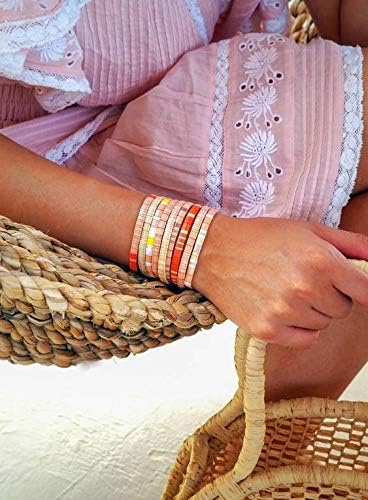 KELITCH Women Bracelets Colorful Strand Stretch Bracelets Mixed Friendship Unique Jewelry Gift - 8M, Color 08M, 10 inches - Image 5