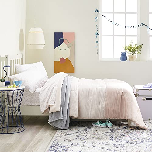 Ocm Fully Reversible Comforter In Mila Pink | Twin And Twin Xl Size | Blush Pink, Prints & Solids | Soft & Cozy #TOP1