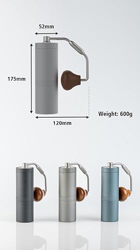 Miniatura 7 de 1Zpresso X-Ultra - Molinillo de café manual, gris espacial, cuerpo de metal resistente bien construido, rebabas de acero inoxidable de montaje,