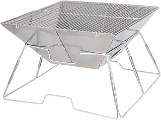 Housoutil Grelha De Aço Inoxidável Grelha A Carvão Portátil Grelha Hibachi Grelhas Ao Ar Livre Grelha Pequena Mochila Grelha Dobrável Kabab Grelha Grelha Para Churrasco Ferramenta Para