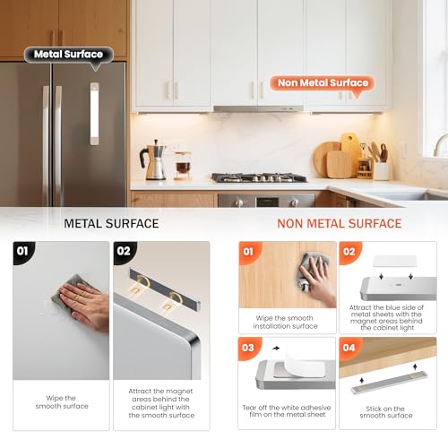 LROLTEF Luz Led Cocina Armario Sensor Movimiento 20CM 1100mAh 3 Colores Ajustables Sensor de Movimiento Interior Recargable Armario luz led Adhesiva Nocturna Para Inteligente Lamp Gabinete 2 Piezas - imagen 6