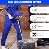 Cement Mixer 3000w Electric Paddle Mixer, Mortar Paint Stirrer Whisk, 6 Variable Speeds, Ideal for Mixing Feed, Plaster, Paint, Cement, Mortar Etc - Image 5
