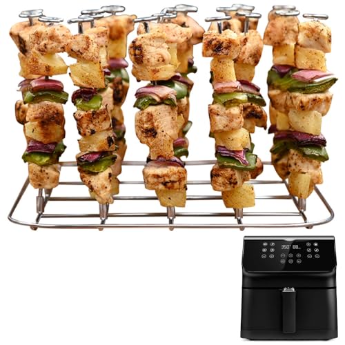 INFRAOVENS Air Fryer Rack for Cosori Pro II Air Fryer Oven Combo 5.8QT 12-in-1 Large, Stainless Steel Accessories for Max XL 5.8 quart, Airfryer Skewer Stand, Kabobs and Rib Barbecue BBQ Rack