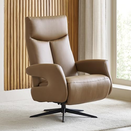 Image of Home Centre | Damian Faux Leather 1 Seater Manual Recliners | Recliner Sofa for Living Room | Brown | 1 Year Warranty