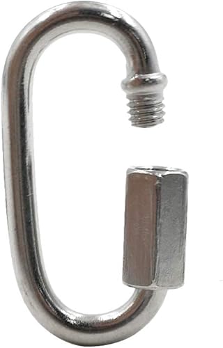 Miniatura 2 de Qjaiune Mosquetón de bloqueo en forma de D de acero inoxidable de 18 pulgadas, 24 eslabones rápidos, conector de cadena duradero y resistente