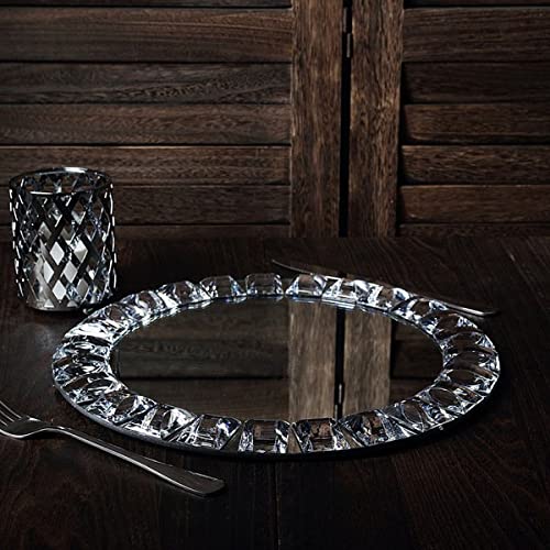 2 Platos Cargadores de Espejo de Vidrio Plateados 13" miniatura 6