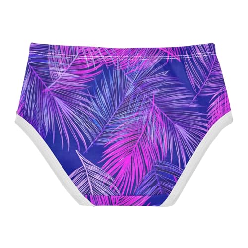 Purple Pink Palm Leaves Girl Panties Cute Girls Underwear Toddlers Cotton Stylish Briefs Undies Kids 2t2