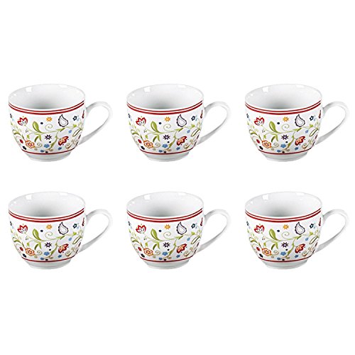 Flirt by R&B 018790 'Doppio Shanti' Espresso-Obere mit Paisley-Muster, 80 ml, Porzellan (6er Pack)