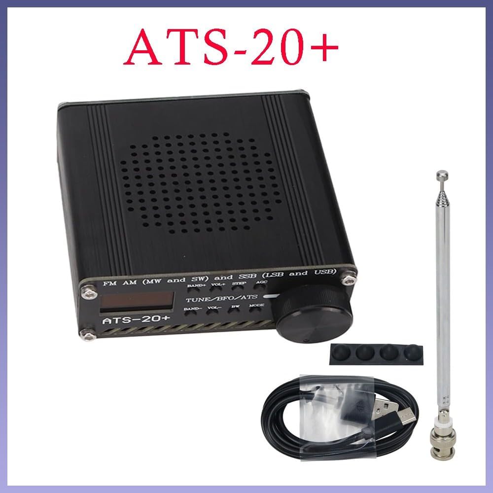 SI4732 Multi-Band Radio Receiver Supporting FM, AM (Medium & Short Wave), and SSB (LSB/USB) — Compact Black Design 88x88x38mm