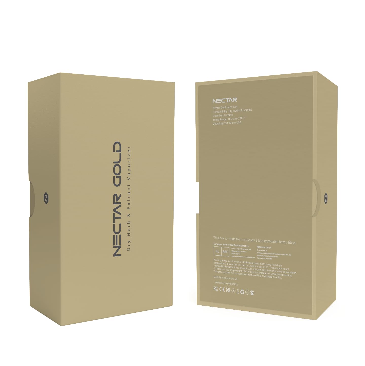 Vaporizzatore Erba ed Estratti Nectar Gold | 3 Anni di Garanzia | Batteria sostituibile per 8 sessioni, flusso d'aria isolato, precisione della temperatura, accessori inclusi
