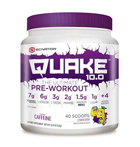 Scivation, Quake 10.0 Pre-Workout, Lemon Drop, 40 Servings