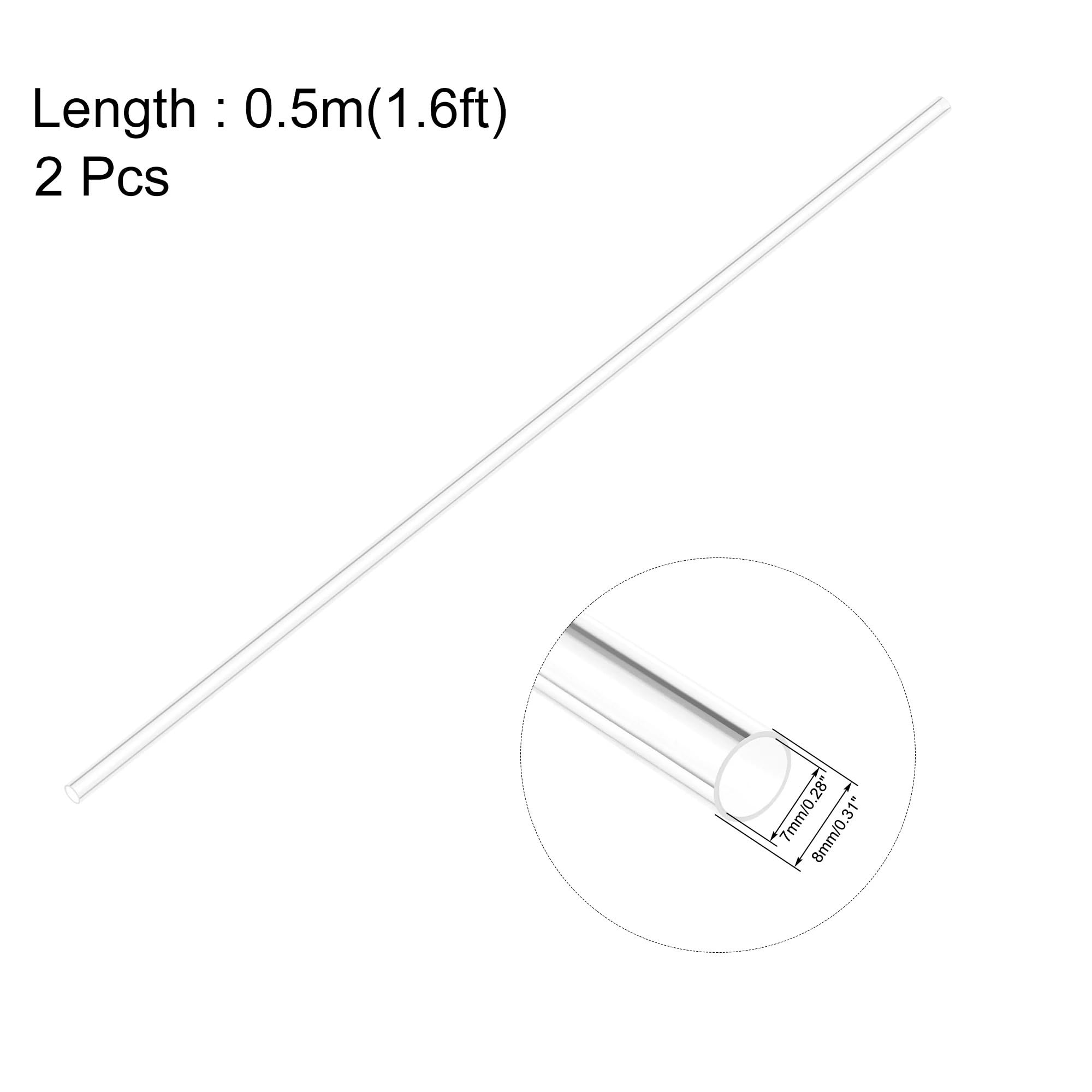Condotti rigidi in PVC, Tubo tondo in PVC rigido trasparente, misure multiple 0,5-0,6 m(23mmx25mmx0.6m 2Pcs)