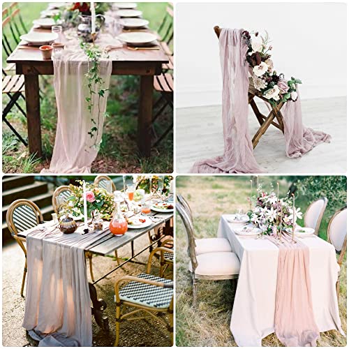 15 Pack Cheesecloth Table Runner 10Ft Gauze Cheese Cloth 35X120 Inch Boho Table Runner Holiday Table Runner Table Cover For Wedding Birthday Party Bridal Shower Boho Table Décor (Light Pink) #TOP4