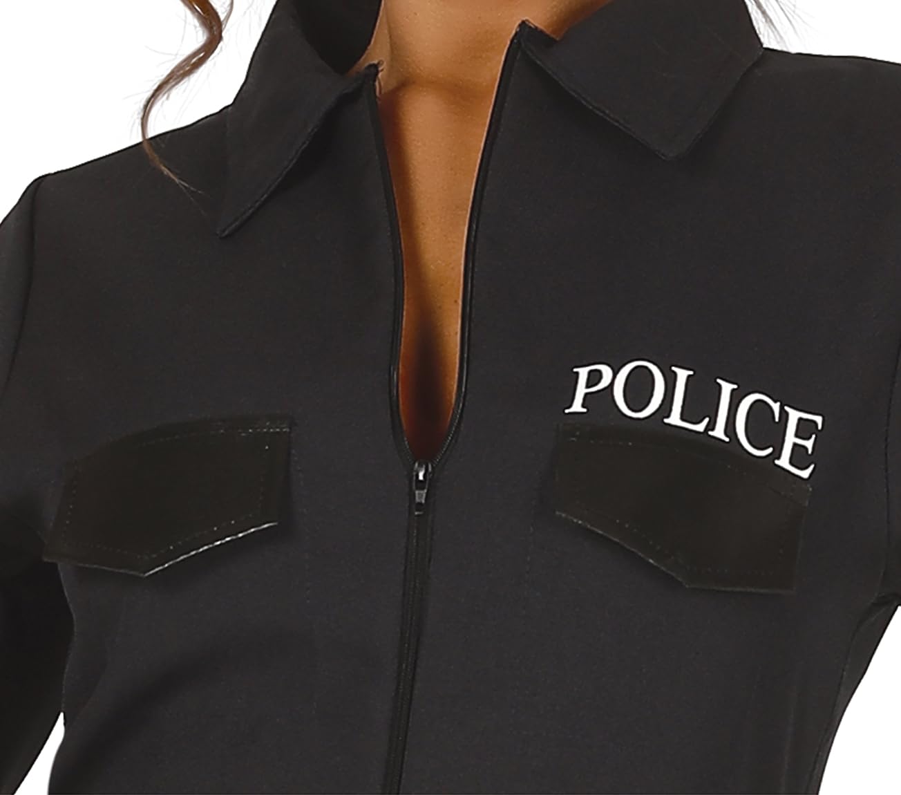 FIESTAS GUIRCA, S.L. Police Officer Costume for women, Black/White - Image 4