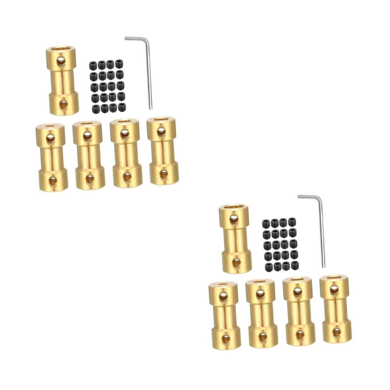 PRETYZOOM 2 Sets Rc Model Motor Accessory Universal Brass Coupling Connector Extension for Shaft Alignment