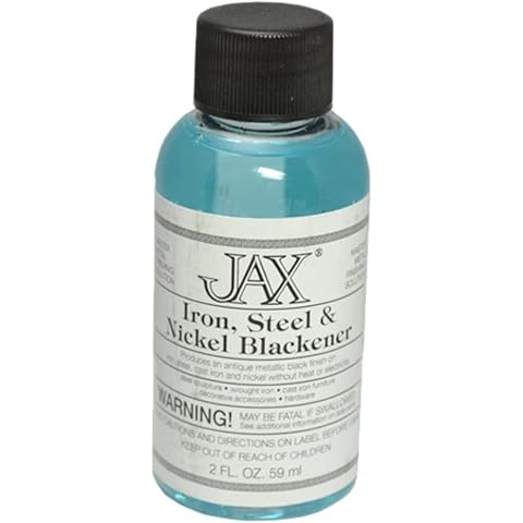 JAX Iron Steel & Nickel Blackener - Metal Finishing Solution - Antique Finish Without Heat or Electricity - 2 Ounce Cover