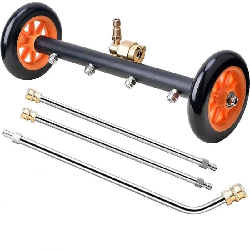 Shakti Technology DP-32 16 Inch Dual-Function Undercarriage Cleaner, Surface Cleaner for Pressure Washer, Underbody Car Wash Water Broom with 2 Piece Extension Wand and 90 Degree Angled Wand