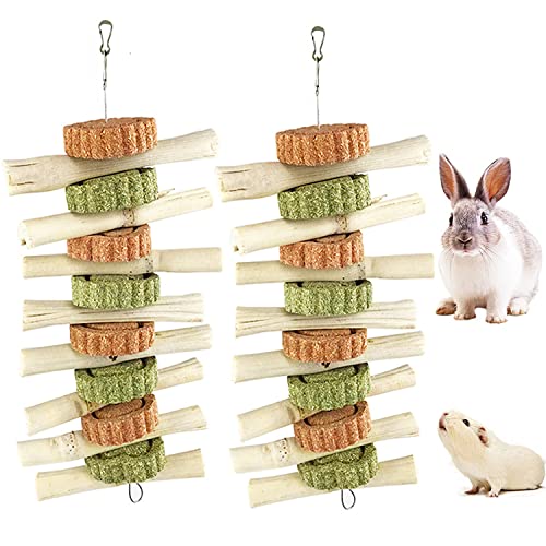 AMOMYDOG Juguetes para Masticar Conejo, 2 Piezas Roer Conejos Natural, Dulce Bambú con Pastel de Hierba y Zanahorias para Moler Dientes para Animales Pequeños Jerbos Conejos Hámster (Estilo B) AMOMYDOG Juguetes para Masticar Conejo, 2 Piezas Roer Conejos Natural, Dulce Bambú con Pastel de Hierba y Zanahorias para Moler Dientes para Animales Pequeños Jerbos Conejos Hámster (Estilo B)