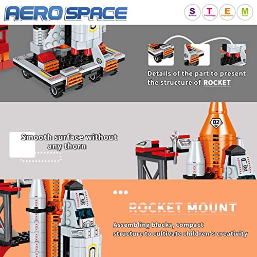 Space Shuttle Rocket Toys 12 In 1 Toy Building Sets Stem Building Blocks Aerospace Rocket Launcher Educational Birthday Gift For Kids Boys Girls 6 7 8 9 10 11 12+ Years Old (566Pieces) #TOP1