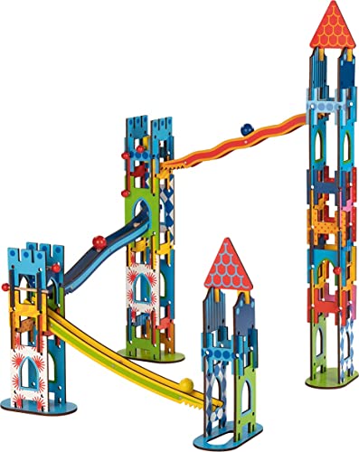 Pista de Bolas Castillo Medieval Goki 53896 circuit à billes en bois multicolore