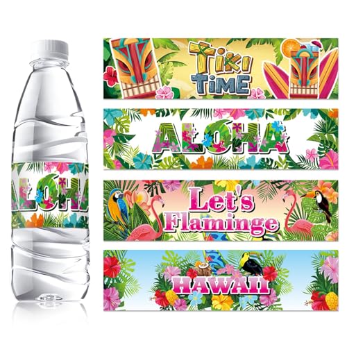 Stickers - Tropical Water Bottle Labels & Wrappers For Weddi