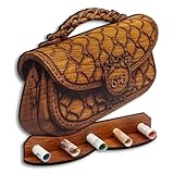 DRO Design Geldgeschenke, Geschenkverpackung Holz-Optik Handtasche Motiv – Bargeldgeschenk, Geldpräsent, Kreatives Geldgeschenk, Geburtstag, Hochzeit, Weihnachten