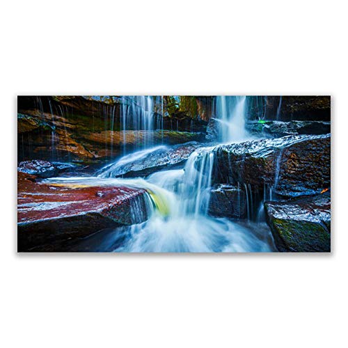 Impression sur toile moderne de paysage avec cascade et roches en grand format - 2