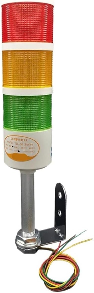 DC 24V LED Signal Pilot Lights Warning Indicator Lamp Semaphores 3 Color L Rod Type Often Bright Buzzer TD60