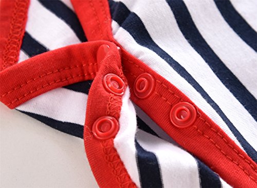 3Pcs Baby Boys Long Sleeve Stripe Romper Overalls Clothing Set With Hat (18-24 Months) Grey #TOP5