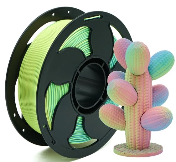 Image of Matte Tri Color Yellow Blue Pink PLA 1.75mm 1kg 600mm /s 3D Printer Filament