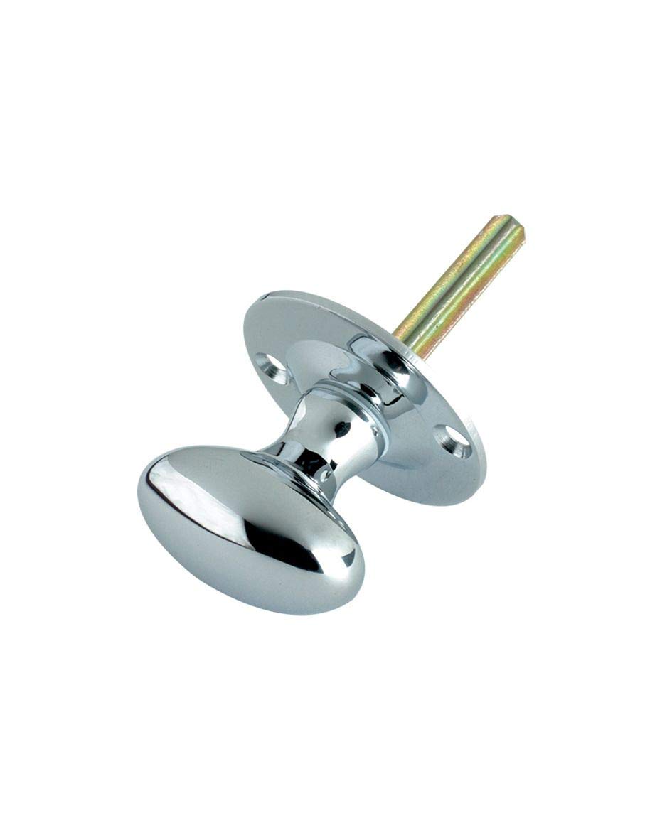 Kooples Hardware Oval Thumb Turn – 38mm Rose – 32mm x 20mm Turn – Rack Bolt Compatible – BS EN 1634-1 Certified (Polished Chrome)