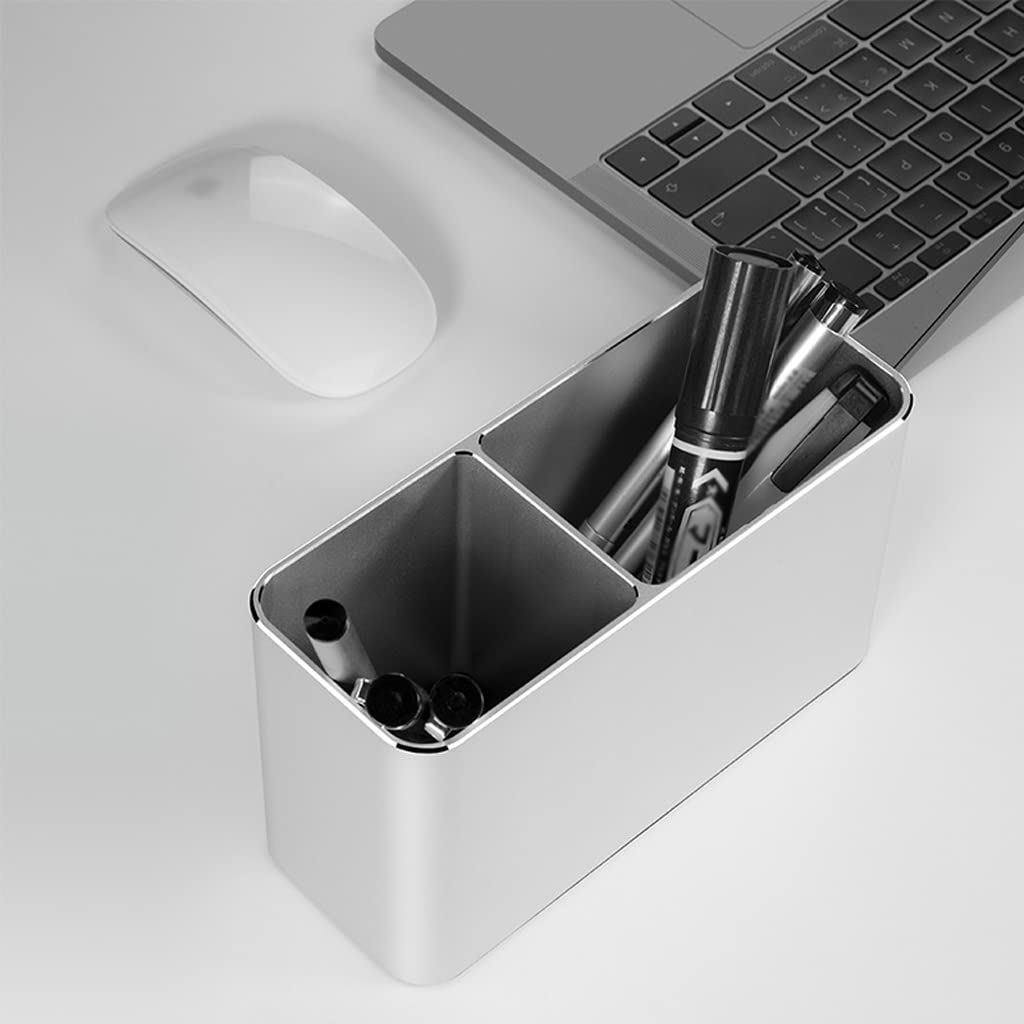 Stiftehalter Stifthalter Stifteköcher Stifthalter Metall Bleistifthalter for Schreibtisch, Aluminium Bleistift Cup Square Pen Pen Cup, Desktop Büroartikel School Stift Organizer Stiftköcher Schreibtis
