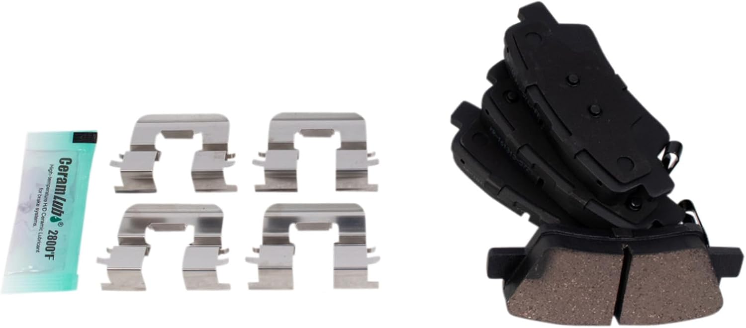 TRQ Rear Brake Pad and Rotor Set Ceramic Compatible with 2019-2021 Hyundai Veloster 2020 Kia Forte