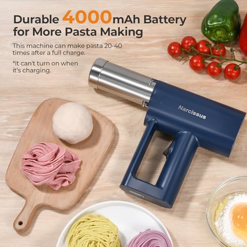 image for Narcissus Electric Pasta Maker, 3 in 1 Handheld Pasta Maker Machine, 4