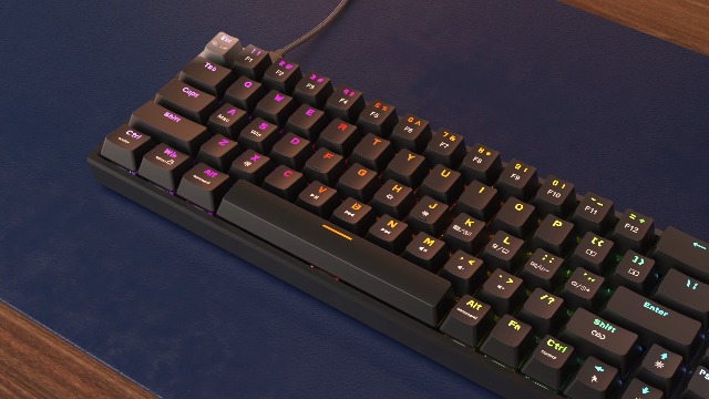 KOORUI 60% Mechanical Gaming Keyboard, Mixed Colors LED