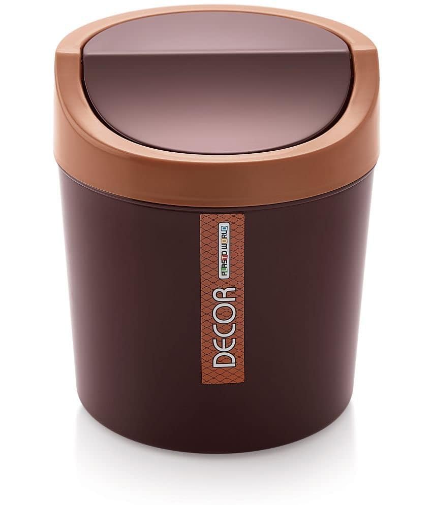 FASHRAMP Small Portable Table Dustbin/Desk Dustbin with Attached lid and Swing Opening, Mini Trash bin Can Waster Bin for Office (Multicolor) (COVER LIDSize/inches 5.3 * 5.7, 2L)-image-5