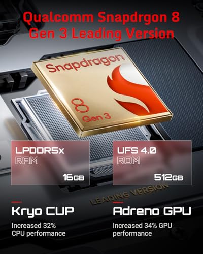 REDMAGIC 9S Pro 120Hz Gaming Handy, 5G Android Smartphone, 16GB RAM+512GB ROM, Snapdragon 8 Gen 3, 6.8" AMOLED Full Bildschirm, FHD+ Gaming Telefon, 50MP Kamera, 80W Ladegerät, Dual-SIM Transparent – Bild 3